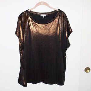 Wearhouse chocolate brown top, new without tag Size 16 (#EV1635)
